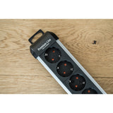 Brennerstuhl Premium-Alu-Line-Steckdose mit Schalter 10-fach 3m H05VV-F 3G1,5