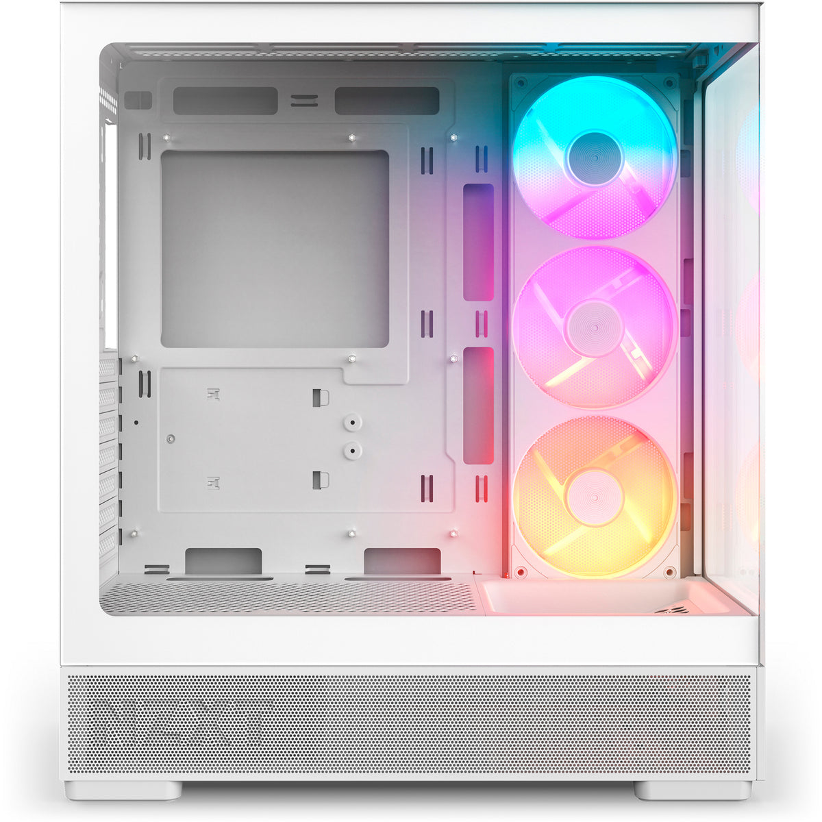 Nzxt s5 rgb midi tower behuizing (wit | 2x usb-a | 1x usb-c | rgb | tempered glass)