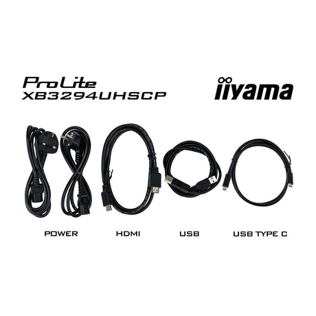 Iiyama Prolite xb3294uhscp-b1 31,5 4K-UHD-Monitor (schwarz, 2x HDMI, Display-Port, 2x USB-A, 3x USB-C)