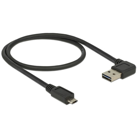 Delock Easy-USB-A 2.0 Stecker > Easy-USB Micro-USB-B 2.0 Stecker Kabel (schwarz, 0,5 Meter)