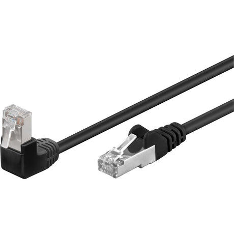 Goobay Patchkabel Cat 5e 90° F UTP 0,5m (schwarz)