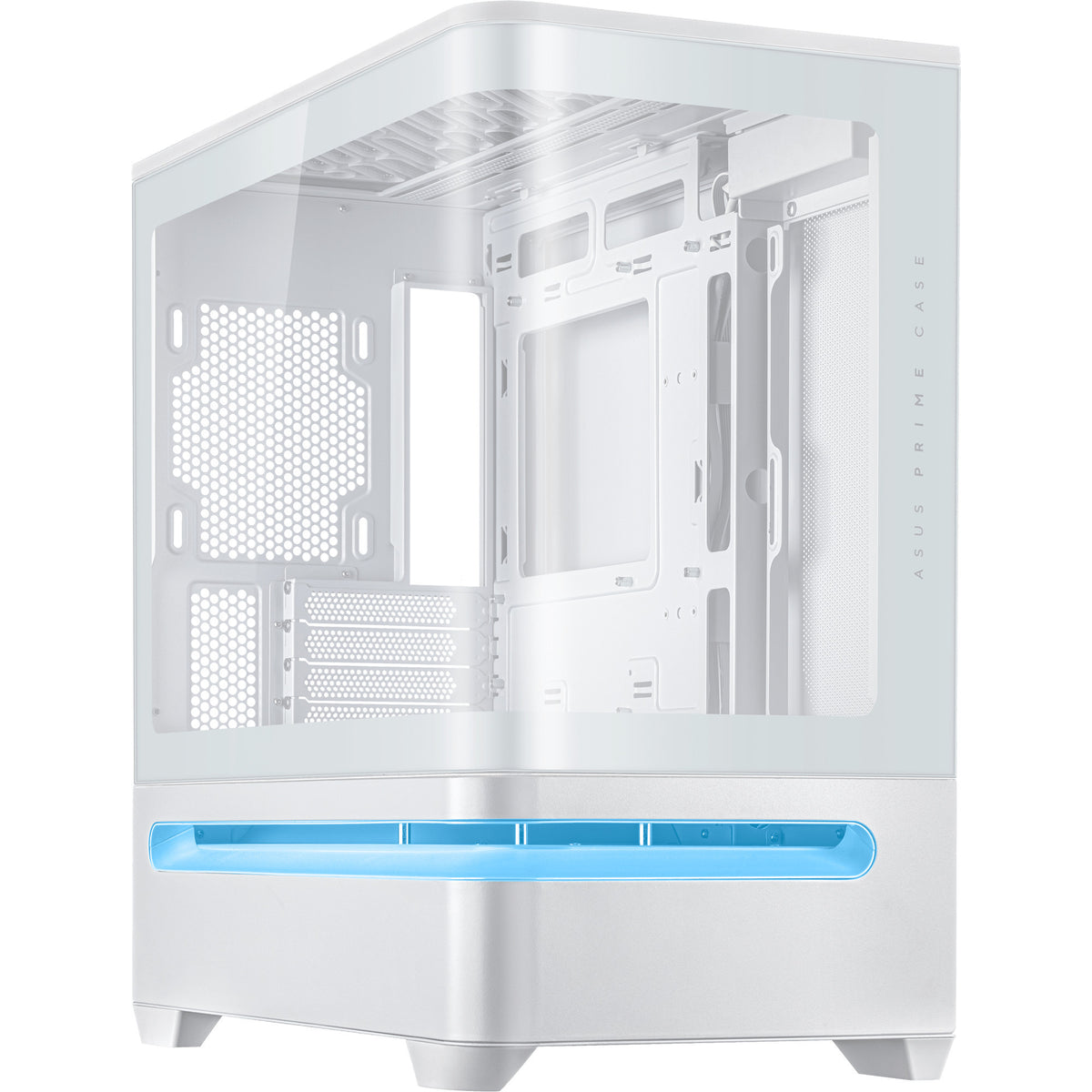Asus Prime Ap202 Midi-Tower-Gehäuse (Weiß | 2x USB-A | 1x USB-C | RGB | Gehärtetes Glas)
