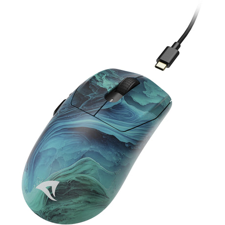 Sharkoon SGM25W Gaming-Maus (Türkisblau, 12.000 dpi, RGB-LEDs)