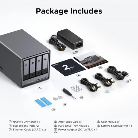 Ugreen nasync dxp4800 plus (grau, 2,5GB-LAN, 10GB-LAN, HDMI, 4x USB-A, USB-C)