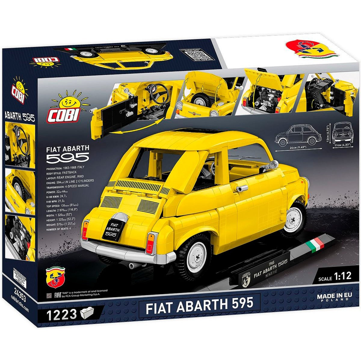 Cobi fiat 500 abarth - executive edition constructiespeelgoed (schaal 1:12)