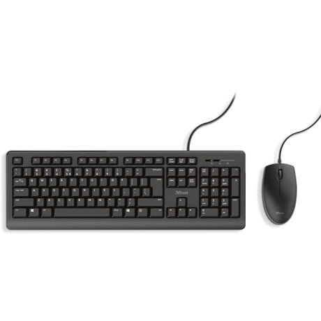Trust Primo Tastatur-Maus-Set, Desktop-Set (schwarz, US-Layout, Membran)