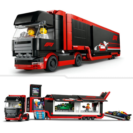 Lego City 60445 F1-Truck mit RB20- und AMR24-F1-Autos