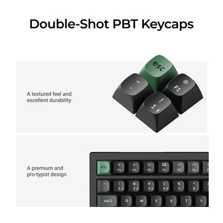 Keychron k4 ultra 8k wireless custom mechanical keyboard (zwart, us lay-out (qwerty), apex banana, 96%, rgb leds, osa double-shot pbt, usb-c | 2.4 ghz | bluetooth 5.2)