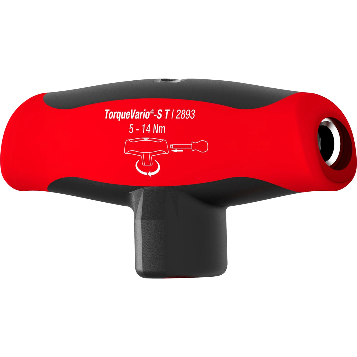Wiha Drehmomentschraubendreher-Set mit Kreuzgriff Torquevario-s t (schwarz rot, 5-14 Nm, 12-teilig, inkl. Box)