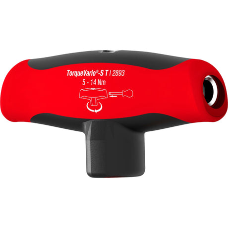 Wiha Drehmomentschraubendreher-Set mit Kreuzgriff Torquevario-s t (schwarz rot, 5-14 Nm, 12-teilig, inkl. Box)