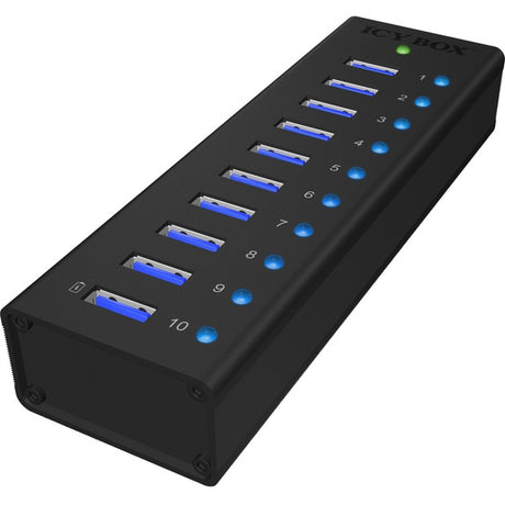 Icy Box ib-ac6110 USB-Hub (schwarz, 10x USB 3.0 Ports)