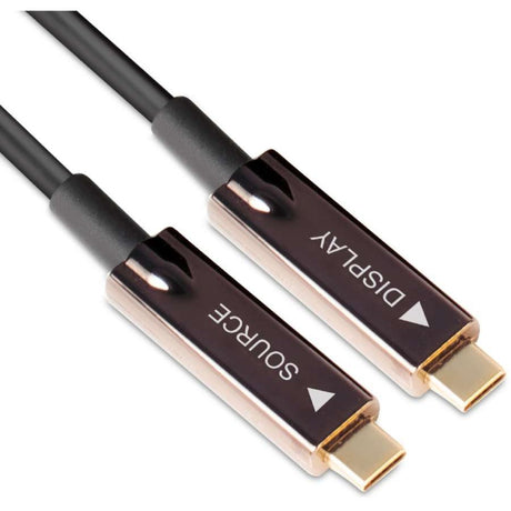 Club 3D USB-C Gen 2 Active Optical AV Unidirektionales MM-Kabel (schwarz, 20 Meter)