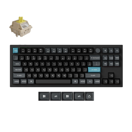 Keychron Q3 Ultra-M4 8K kabellose, benutzerdefinierte mechanische Tastatur (schwarz, US-Layout (QWERTY), Seidenpom-Banane, 80 % (TKL), RGB, Hot-Swap, 8K, 2,4 GHz | Bluetooth 5.2 | USB-C)
