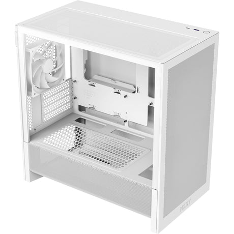 Nzxt h3 flow Midi-Tower-Gehäuse (weiß (matt) | 1x USB-A | 1x USB-C | gehärtetes Glas)