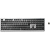 Kensington KB535 EQ wiederaufladbare Tastatur für mehrere Geräte (US-internationales Layout (QWERTY), Scherenschalter, 100 %, USB, 2,4 GHz, Bluetooth 5.4)