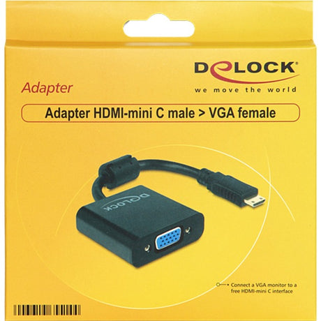 Delock Mini HDMI-C (Stecker) > VGA (Buchse) Adapter (schwarz, 0,24 Meter)