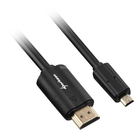 Sharkoon HDMI > Micro HDMI 2.0 Kabel (schwarz, 1,5 Meter, 4k)
