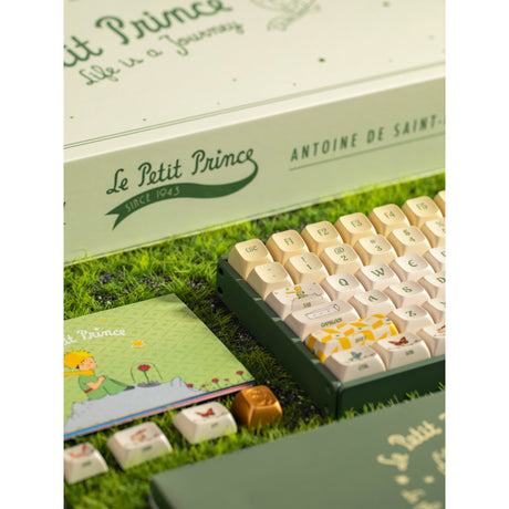 Iqunix F97 Floral Date RGB mechanische Gaming-Tastatur (grün, US-Layout (QWERTY), Iqunix Little Prince, 96 %, RGB-LEDs, Hot-Swap-fähig, PBT, 2,4 GHz | Bluetooth 5.1 | USB-C)