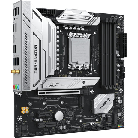 Maxsun ms-terminator b860m wifi socket 1851 moederbord (zwart, raid, 2.5 gb-lan, wlan, bt, sound, µatx)