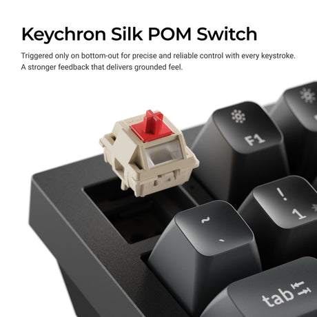 Keychron q6 ultra-m1 8k wireless custom mechanical keyboard (zwart, us lay-out (qwerty), silk pom red, 100%, rgb, hot swap, 8k, 2.4 ghz bluetooth 5.2 usb-c)