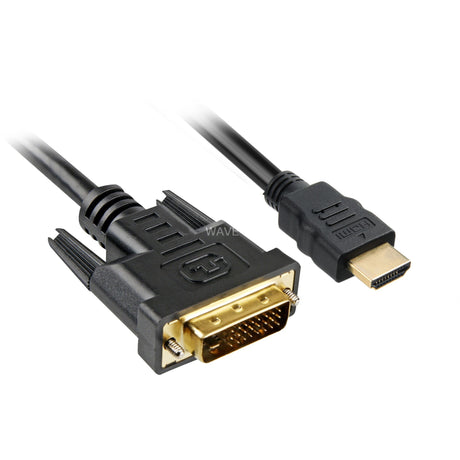 Sharkoon HDMI > DVI-D Adapter (schwarz, 2 Meter, Dual-Link)