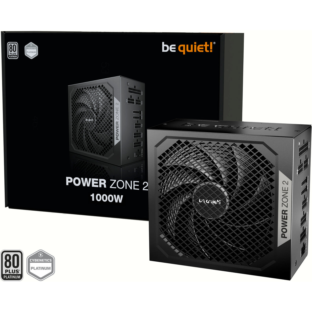 Ruhig sein! Power Zone 2 modulares 1000-Watt-Netzteil (schwarz, 1x 12V-2x6, 3x PCIe)