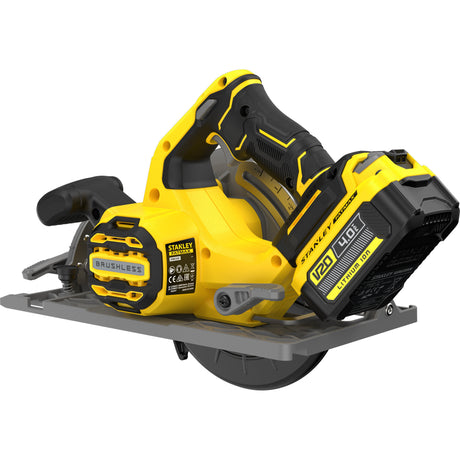 Stanley Fatmax V20 18 V Kreissäge 190 mm Handkreissäge (schwarz gelb, Akku und Ladegerät im Lieferumfang enthalten, mit Koffer)
