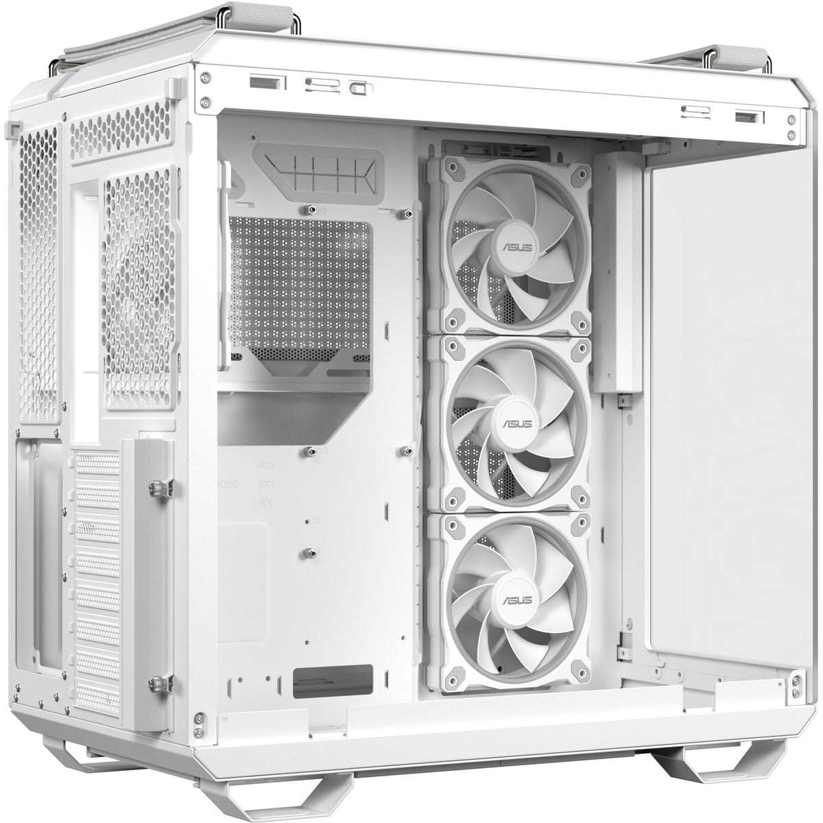 Asus TUF Gaming GT502 Horizon ArGB Midi-Tower-Gehäuse (weiß | 3x USB-A | 1x USB-C | gehärtetes Glas)