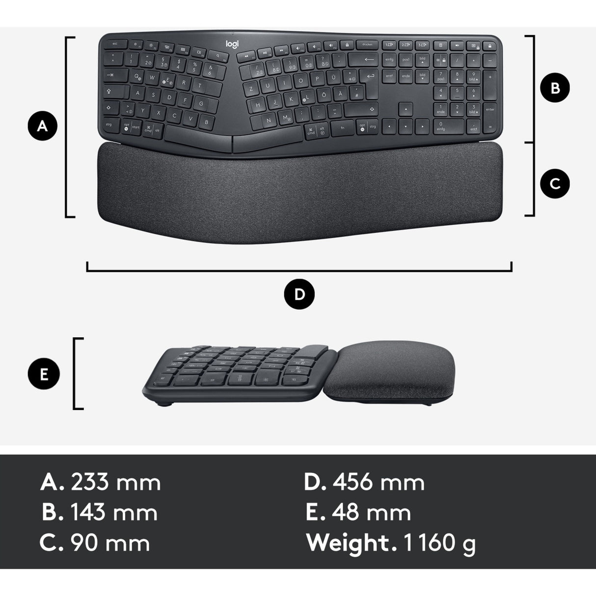 Logitech K860 Ergastature