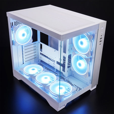 Chieftec Visio Midi Tower Gehäuse (weiß | 2x USB-A | 1x USB-C | RGB | gehärtetes Glas)