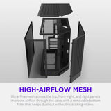 Nzxt h6 midi tower behuizing (zwart | 2x usb-a | 1x usb-c | tempered glass)