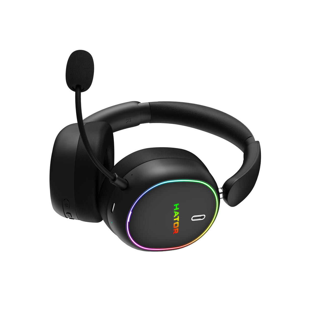 Hator phoenix 2 wireless over-ear gaming headset (zwart, rgb, 2.4ghz bluetooth 5.4 usb-c)