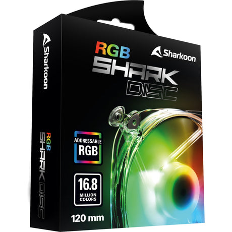 Sharkoon Shark Disc RGB Gehäuselüfter (transparent, 120 x 120 x 25 mm)