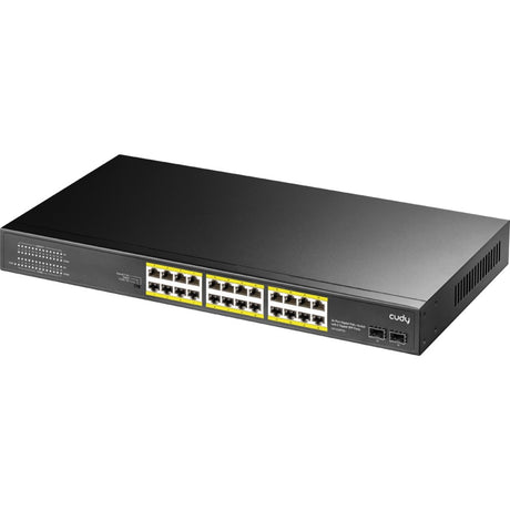 Cudy 24-GBE-PoE+-Switch mit 2 Uplink-SFP (schwarz)