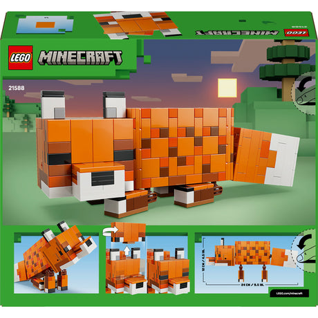 Lego Minecraft der Fuchs, Kinderzimmerdekoration und Tierspielzeug für Kinder – 21588