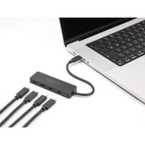 Delock usb 10 gbps usb type-c hub + 4x usb type-c usb-hub (zwart)