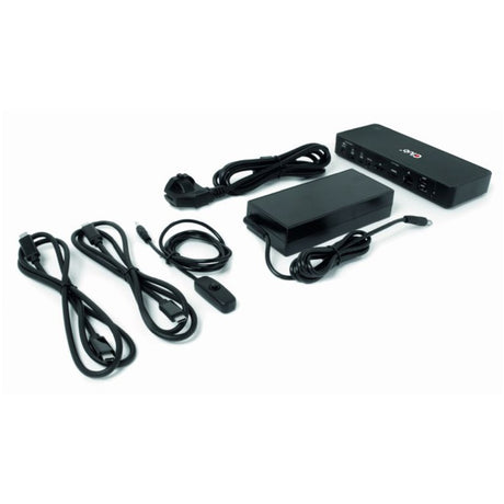 Club 3D DisplayPort HDMI Dock 4K60Hz Dockingstation (schwarz, mit KVM-Funktionalität)