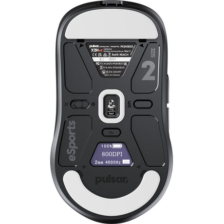Pulsar x2h v3 es medium wireless gaming mouse (zwart, 32000 dpi, 8k)