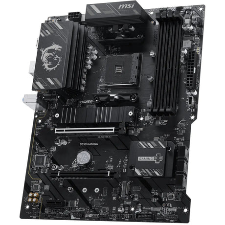 Msi b550 gaming socket am4 moederbord (zwart zilver, raid, gb-lan, sound, atx)