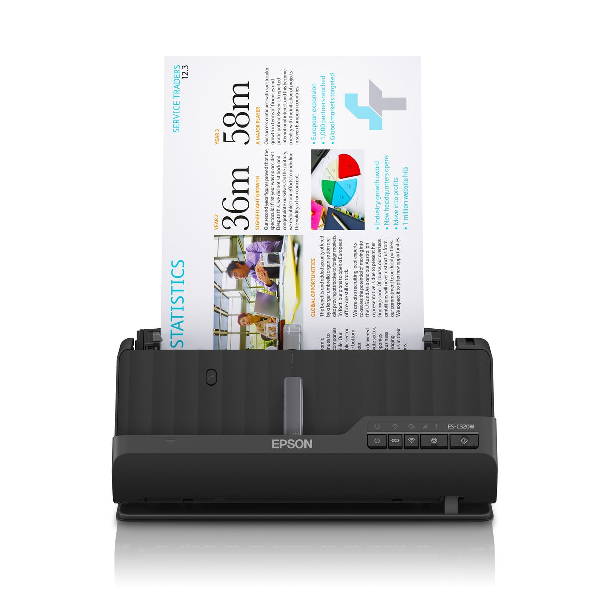 Epson ES-C320W kompakter A4-Dokumentenscanner mit WLAN-Verbindung