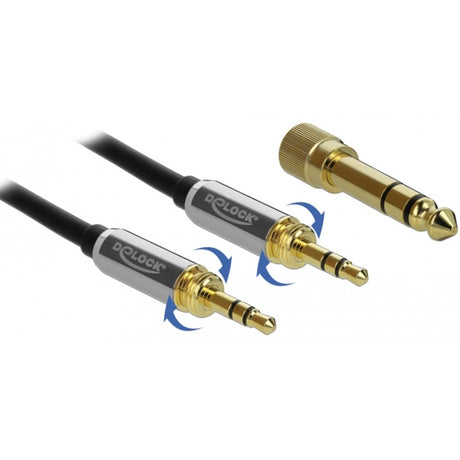 Delock Stereokabel 3,5 mm 3 Pin Stecker > 3,5 mm 3 Pin Stecker (schwarz, 2 Meter)