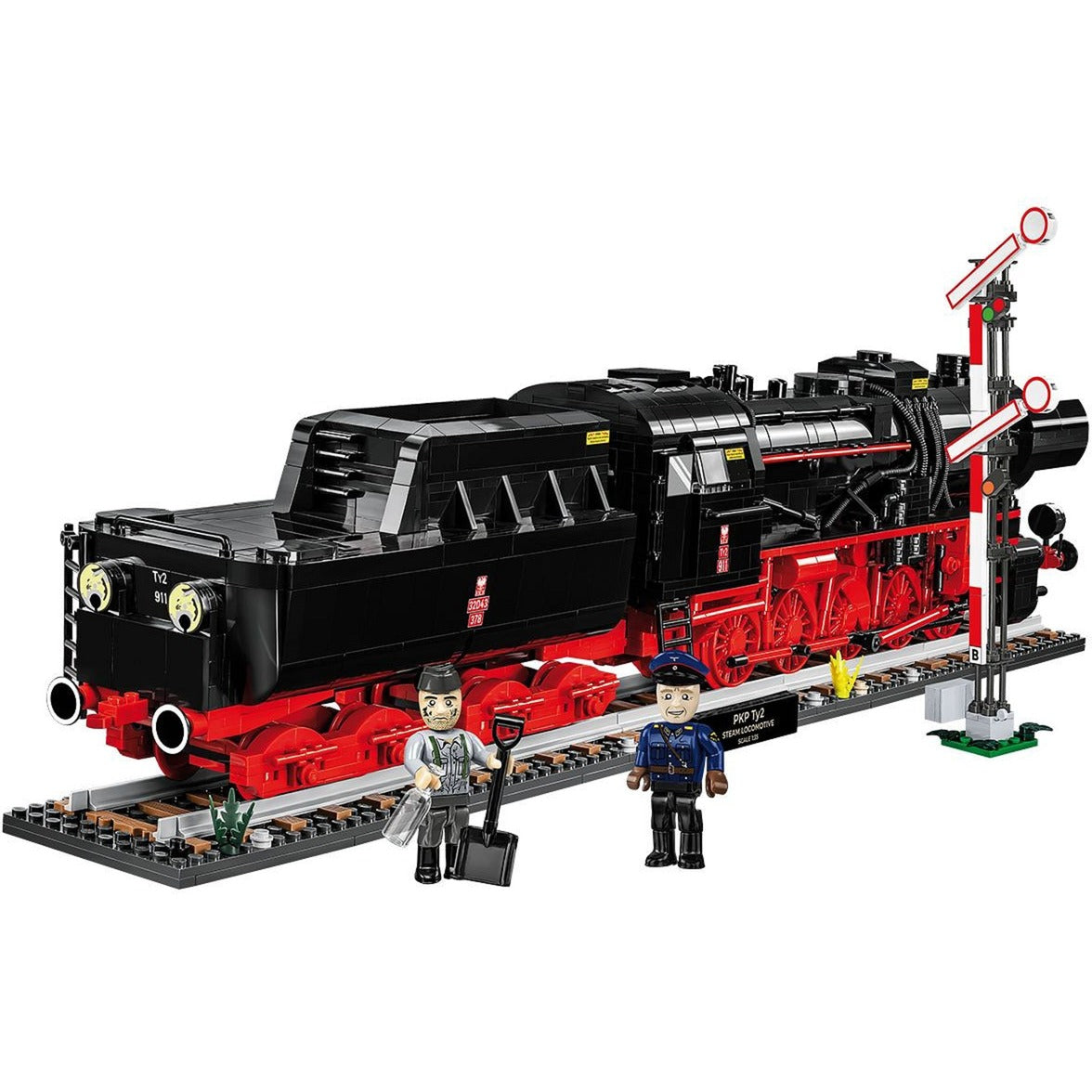 Cobi dr br 52 steam locomotive railway semaphore constructiespeelgoed (-6287, schaal 1:35)