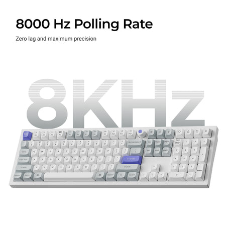 Keychron Q6 HE 8K-Magnetschalter-Tastatur (weiß, US-Layout (QWERTZ), ultraschnelles Lime, 100 %, RGB, Hot-Swap, 8K)
