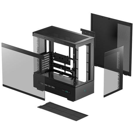 Deepcool ch690 digitales Midi-Tower-Gehäuse (schwarz | 2x USB-A | 1x USB-C | gehärtetes Glas)
