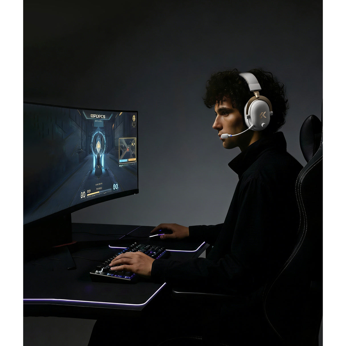 Mchose v9 turbo+ magnetic wireless over-ear gaming headset (zwart, nintendo switch, playstation 4, playstation 5, mobiel, pc, 2.4g bluetooth usb)