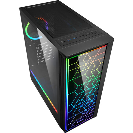 Sharkoon RGB Lit 100 Midi-Tower-Gehäuse (schwarz | 3x USB-A | RGB | Fenster)