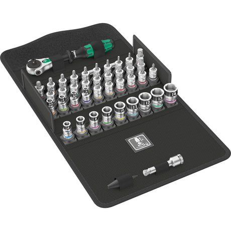 Wera 8100 SA All-in-Zyklop-Speed-Ratschensatz, 42-teiliges Werkzeugset (schwarz grün, 1 4 -Antrieb, mit Haltefunktion, metrisch)