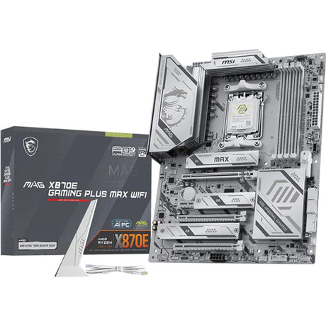 Msi mag x870e gaming plus max wifi socket am5 moederbord (zwart, 5 gb-lan, wi-fi 7, bt, sound, atx)
