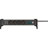 Brennenstuhl Alu-Office-Line-Sockel mit USB-Ladefunktion 4-