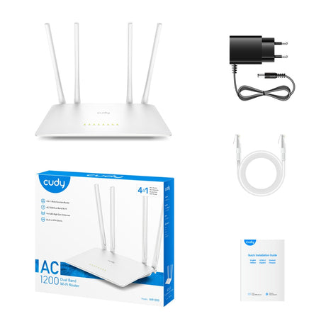 Cudy AC1200 WLAN-Router (weiß, App)